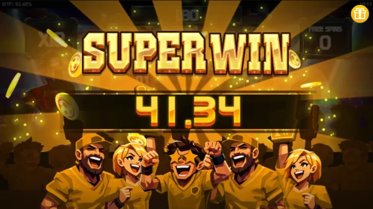 Tampilan grid 7x7 pada slot Cluster Cup dengan tema stadion sepak bola yang meriah