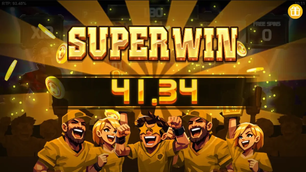 Tampilan grid 7x7 pada slot Cluster Cup dengan tema stadion sepak bola yang meriah